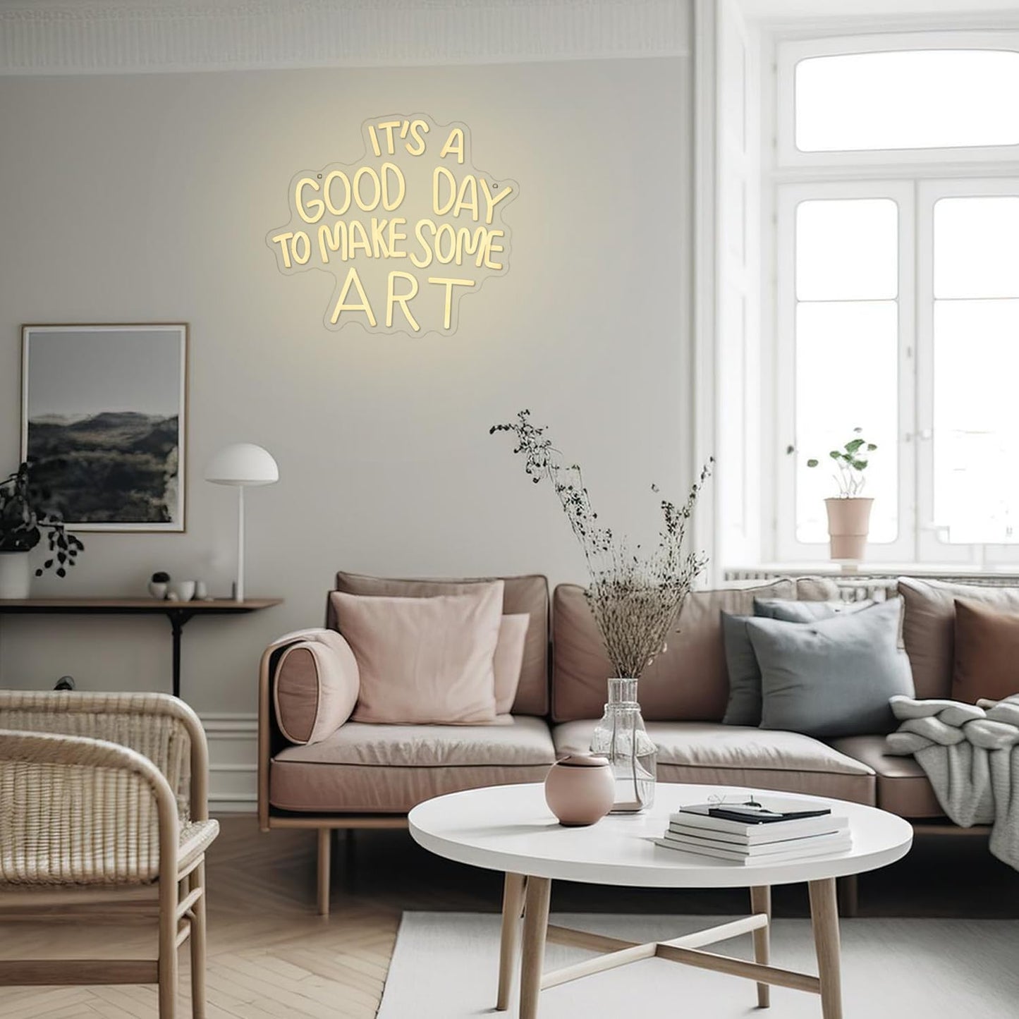 Gyaksjm It's A Good Day to Make Some Art Neon Sign for Wall Decor Aristic LED Light Paint Neon Light Sign Classroom Neon Sign Dimmable Warm White Art Letter Neon Light for Bedroom Classroom Home Gallery Studio