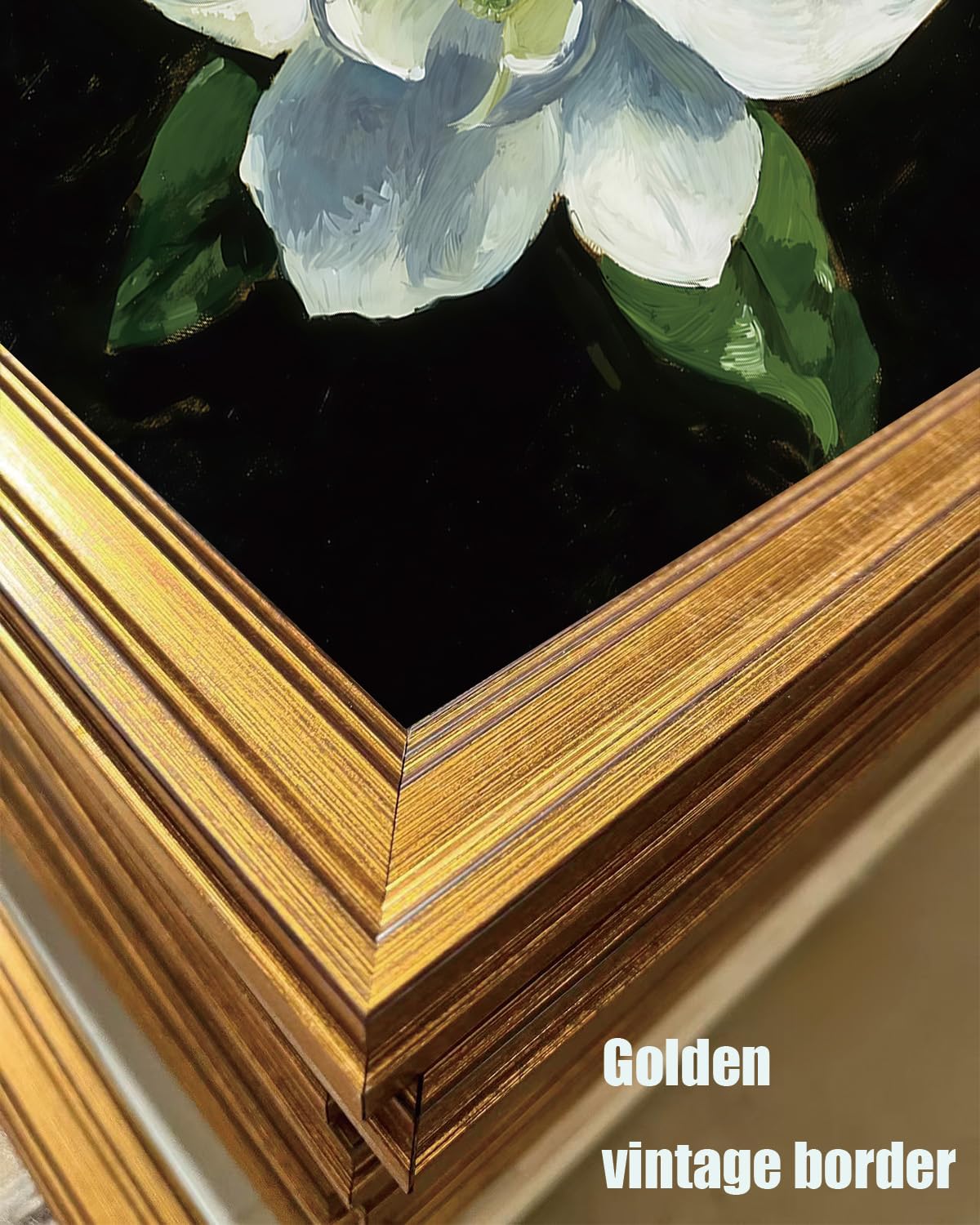 Vintage Oyster Wall Art Moody Kitchen Canvas Print Oyster Shell Picture Gold Framed Wall Art Seafood Painting for Dining Room Restaurant Bar 8x10in