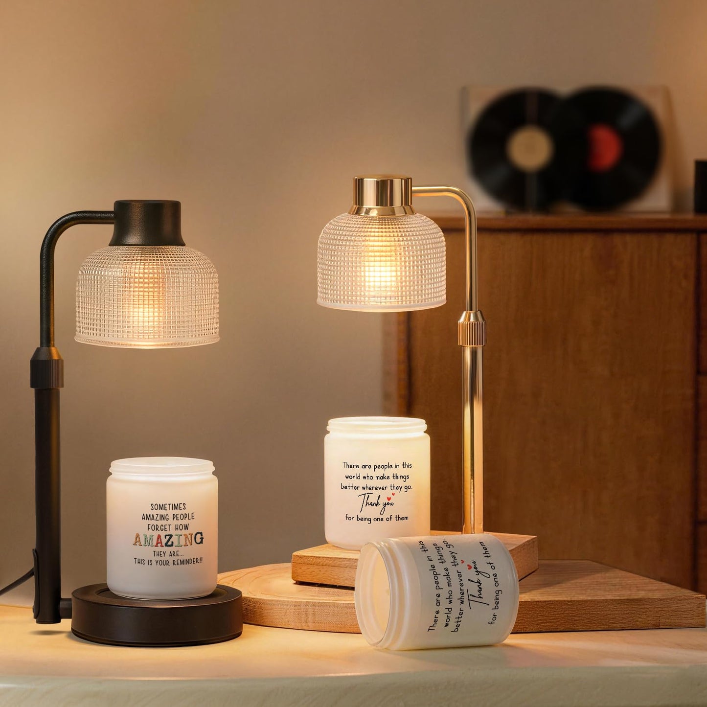 KLL Candle Warmer Lamp with Timer: Birthday Gifts for Women Mom Her - House Warming Gifts New Home, Room Decor - Dimmable Wax Melt Warmer for Jar Candles with 2 Bulbs