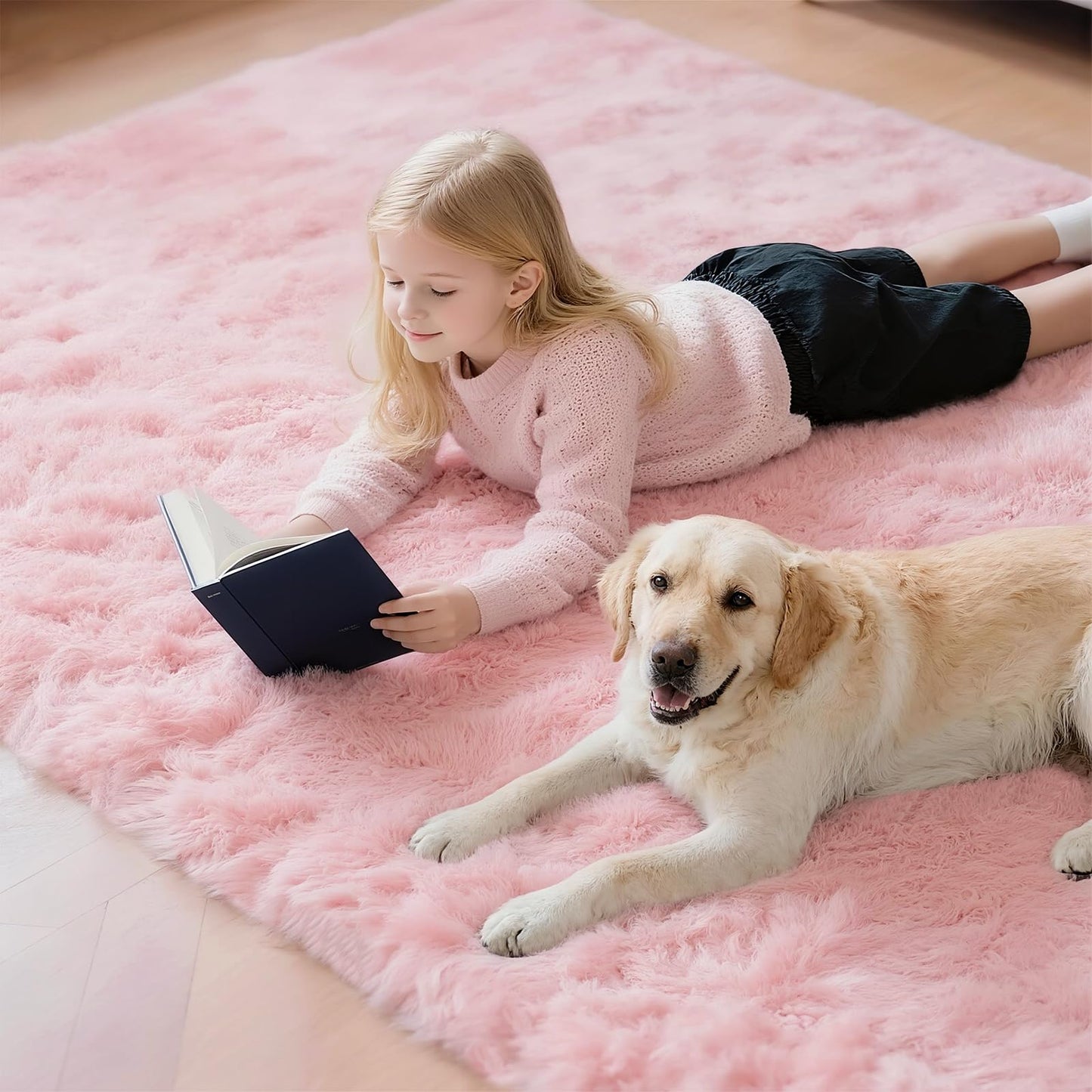 MATIIUI Shag Pink Small Rug 2x3 Area Rugs for Bedroom Dorm Bedside Living Room, Non-Slip Ultra Fluffy Soft Area Rugs for Entry, Kids Room, Study, Office, Playroom, Modern Small Carpet Décor