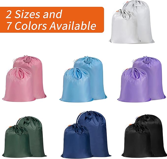 Polecasa Small Heavy Duty Laundry Bag with 130gsm Tear Resistant Fabric and Handles, Easy to Carry Durable Dirty Clothes Drawstring Bag, Perfect for College Dorm, Travel 21”x24”,Purple