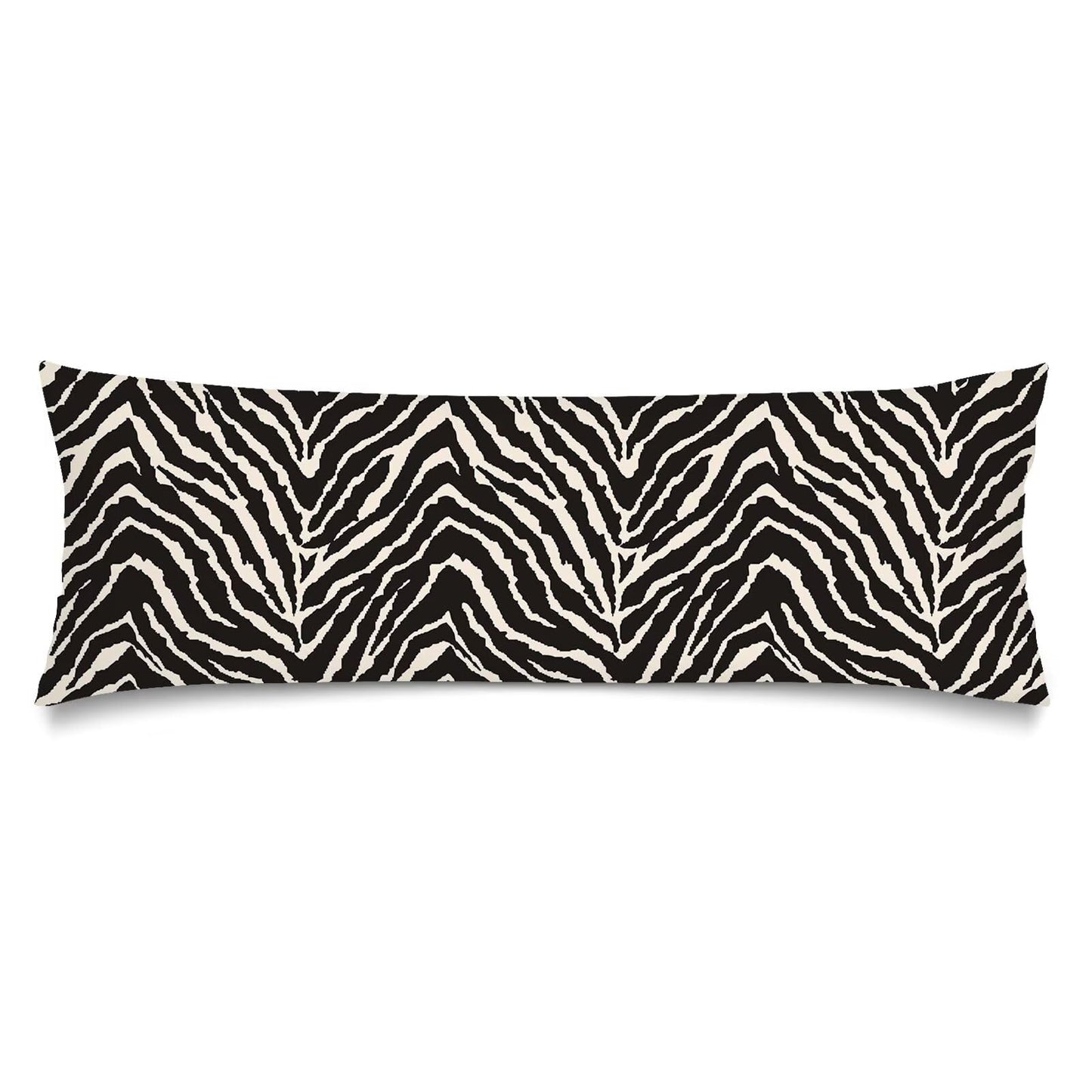 Black and White Zebra Print Lumbar Pillow Cover 14x36 Long Body Pillow Covers for Bed,Black White Striped Pillowcases Decorative Throw Pillowcase with Zipper,Couch Pillows Cover for Sofa,Bedroom
