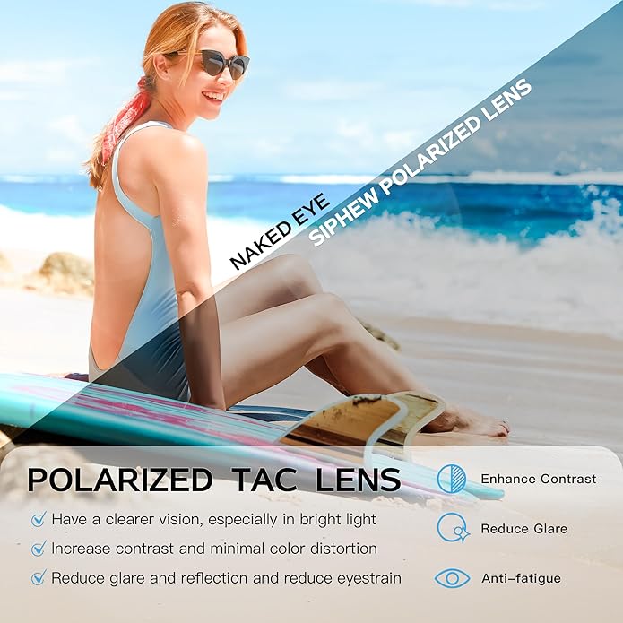 SIPHEW Oversized Square Sunglasses for Women|Lightweight Fashion Sunglasses 100% UV400 Protection|Trendy Mirrored Shade