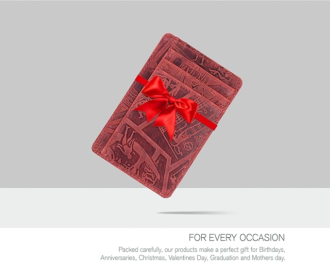 Oak Leathers Leather Slim Minimalist Wallet for Men & Women RFID Front Pocket Leather Card Holder Wallets