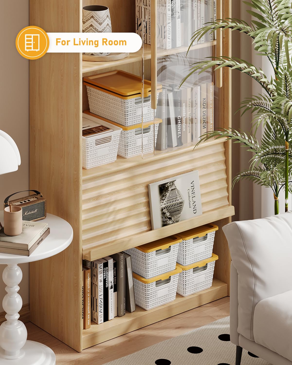 EOENVIVS Storage Bins Bakets with Lids 6 Pack, Stackable Organizer Bins for Small Spaces, Pantry, Closet & Bathroom, Secure Snap Lids, 11x7x5 Plastic Storage Containers for Shelf Organization, White