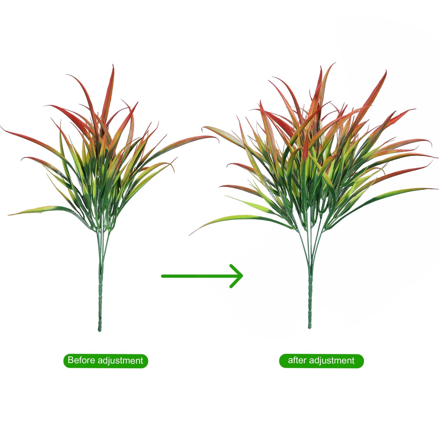 Ivydale 12Pcs Fake Plants Outdoor Artificial Plastic Grass Spring Decoration UV Resistant Faux Greenery Stems Bushes Outside Fake Plants for Planters Patio Porch Window Box Pathway Garden Home Decor