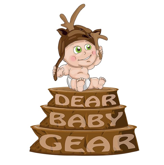 Dear Baby Gear - 40x30 Car Seat Canopy, Infant Carrier Cover for Boys & Girls, Cozy Fall Baby Shower Gift, Nursing & Stroller Use, Newborn Travel Sunshade Accessory, Antlers on Dusty Rose, Pink Dot