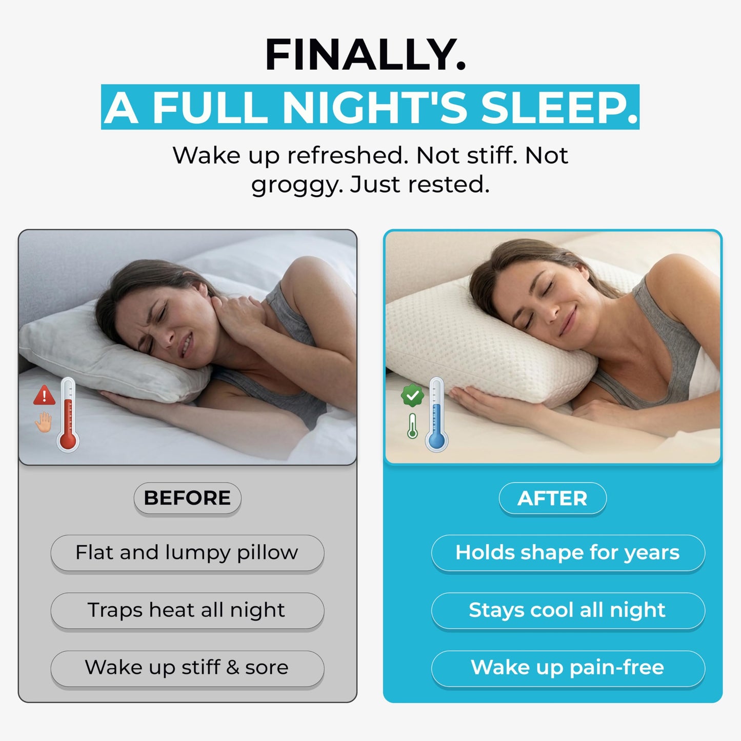 Xtreme Comforts Memory Foam Pillows |GREENGUARD Certified Adjustable Shredded Foam Fill for Personalized Support |Bed Pillows for Side,Back & Stomach Sleepers |Removable Cover |2 Pillows Standard Size