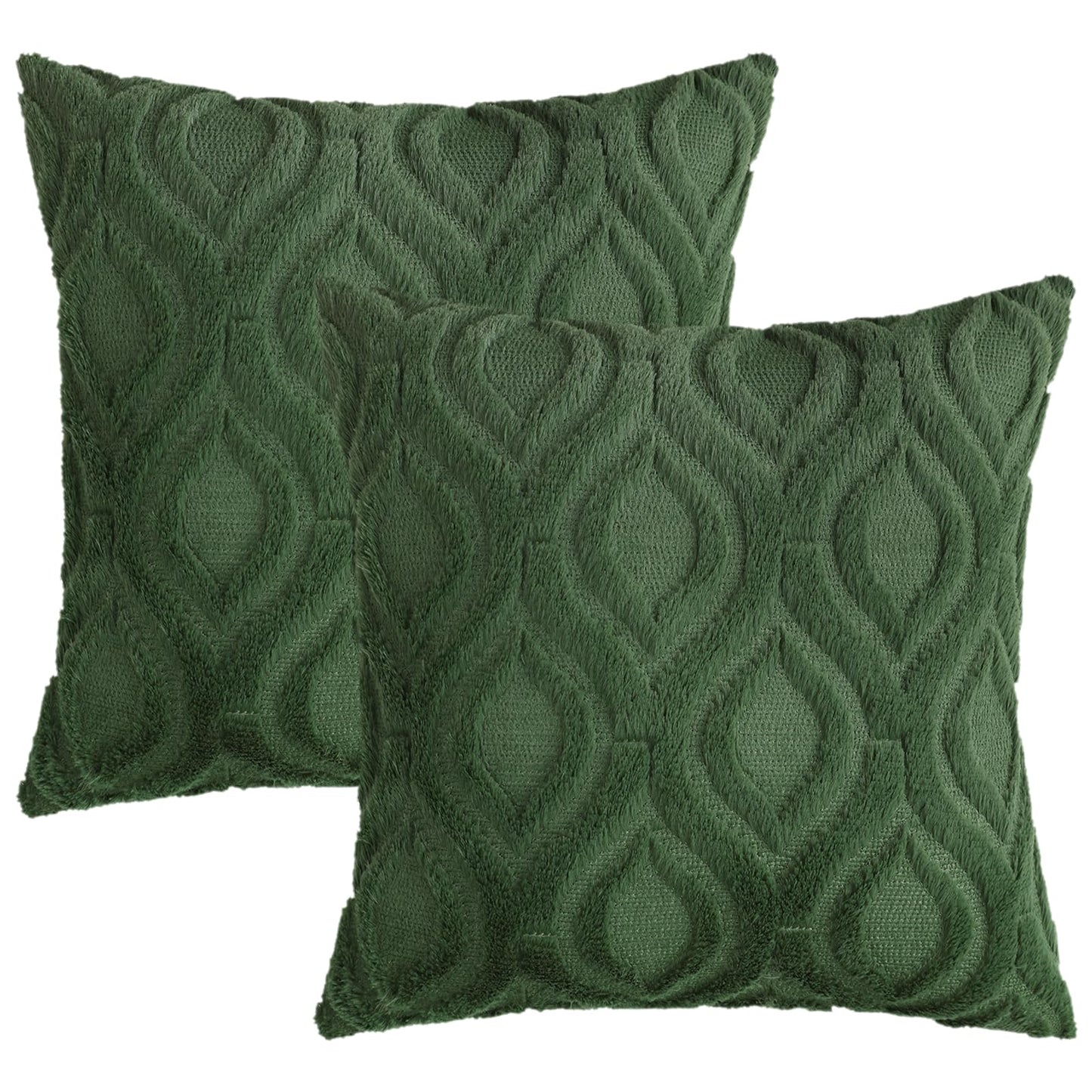 decorUhome Throw Pillow Covers 24x24 Inch Set of 2, Soft Plush Faux Wool Forest Elf Solid Couch Pillow Covers, Accent Euro Sham Farmhouse Neutral Square Pillow Cases for Sofa Bed Living Room