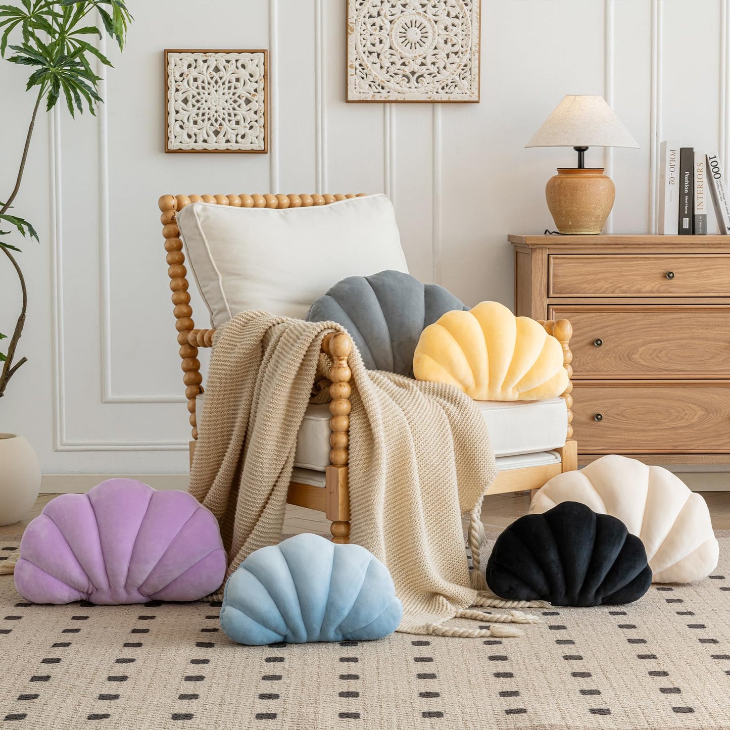 ZCNYCLAM Shell Pillow, Shell Shaped Decorative Throw Pillows with Velet for Couch Bed, Cute Seashell Beachy Room Decor Aesthetic Throw Pillows for Bedroom Living Room(13x10 Inches, Dusty Blue)
