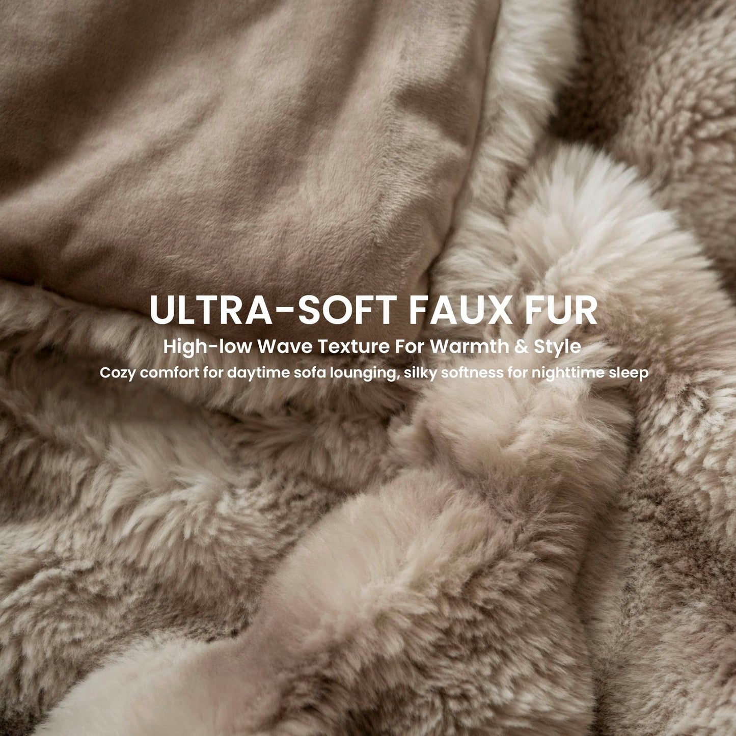 Electric Heated Blanket for Girls & Women, Soft & Luxurious,Faux Fur Heating Throw Blankets, 6 Heat Settings, Overheat Protection, Quick Heating, Memory Function, Giftable, 50"x60",Tie-dye Light Taupe