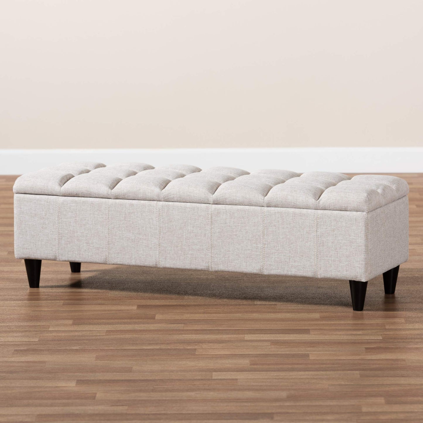 Baxton Studio Ottomans, Beige/Dark Brown