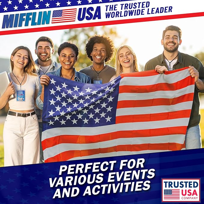 Mifflin-USA Passport & Card Holders (Clear, 4x6 Inches, 100 Pack), Extra Large ID Name Badge Holder, Zipperless Vertical Plastic Card Holders