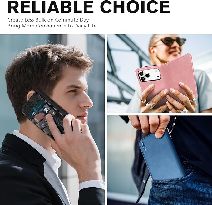 TUCCH Case Wallet for iPhone 17 Pro Max (6.9-Inch) 2025, 3 Card Slots | Kickstand | RFID Blocking | PU Leather | Protective Flip Folio Cover | TPU Shockproof Interior Shell | Deep Blue