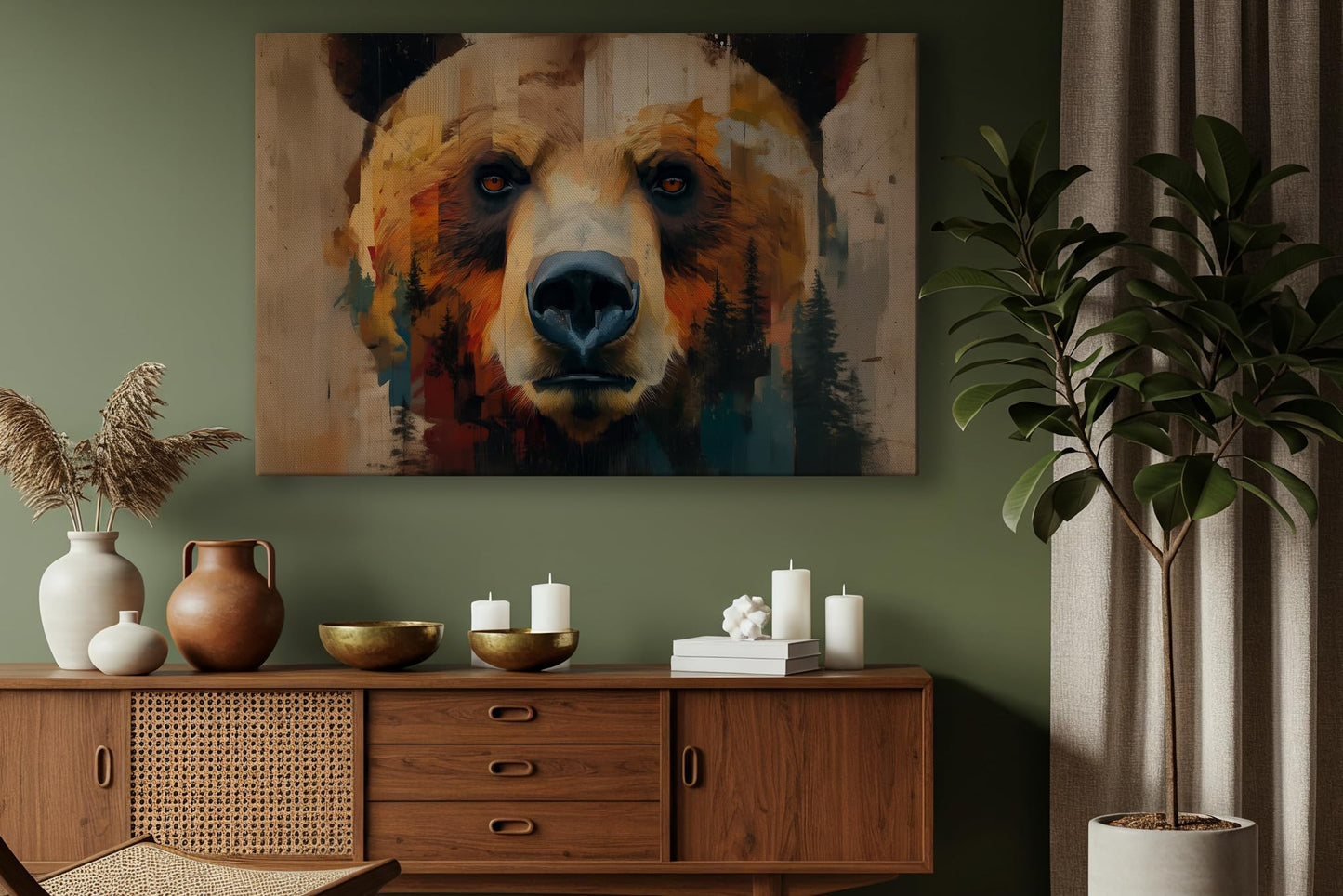 LuxeWood Wildlife Canvas Prints - Wild Animals Home Decor - Medium, Large, and Extra Large Wall Art for Living Room, Bathroom, Kitchen (The Forest Spirit, 43" L x 65" W)