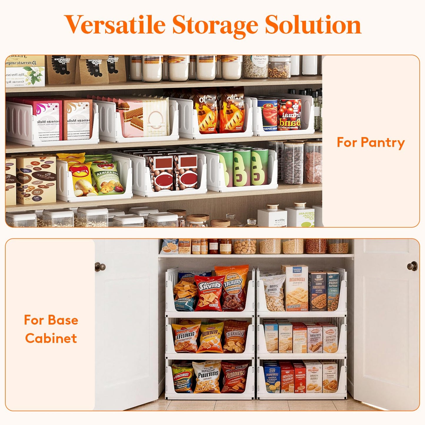 Lifewit 6 Pack Stackable Closet Organizers and Storage Basket for Clothes, Plastic Sweater Storage Bins for Wardrobe, Multifunctional Pants Organizer for RV, Pantry, Kitchen, Dorm, 16.5" Depth