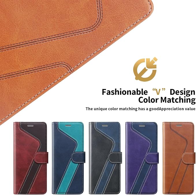 CIVICASE for iPhone 16 Wallet Case,PU Leather Flip Case RFID Blocking Credit Card Holder Folio Magnetic Stand TPU Shockproof Cover Compatible with iPhone 16, Brown