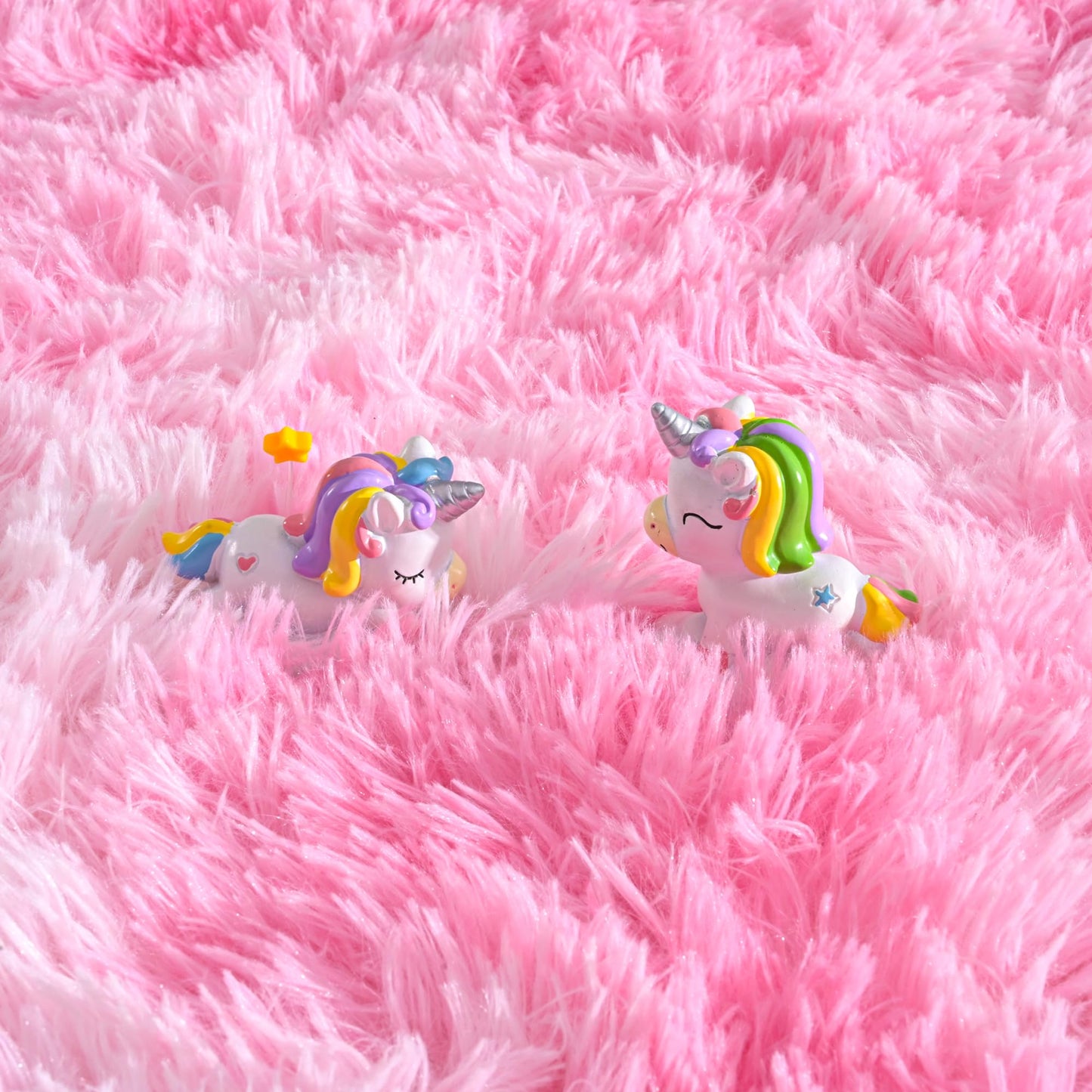Foxmas Soft Fluffy Area Rugs for Bedroom Kids Room Plush Shaggy Nursery Rug Furry Throw Carpets for Boys Girls, College Dorm Fuzzy Rugs Living Room Home Decorate Rug, 3ft x 5ft, Tie-Dyed Pink