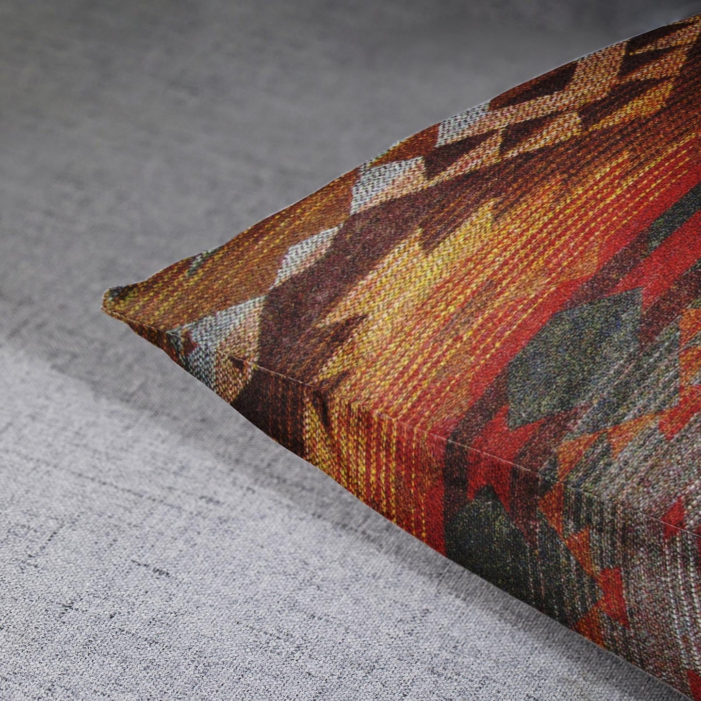 Emvency Set of 2 Aztec Throw Pillow Cover 20x20 Inches Decorative Pillowcase Navajo Orange Red Grey Tribal Decor Rectangle Pillow Cover with Hidden Zipper for Bedroom Sofa