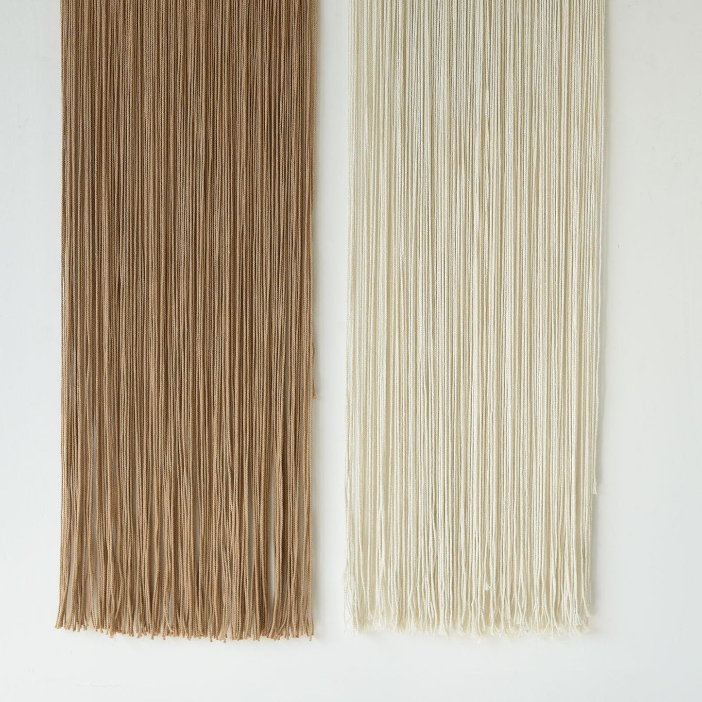 Flber 2 Pcs Macrame Wall Hanging Boho Wall Decor Handmade Macrame Art Tapestry Wedding Macrame Backdrop 13.7" W x 51" L For Living room Bedroom Headboard Decor