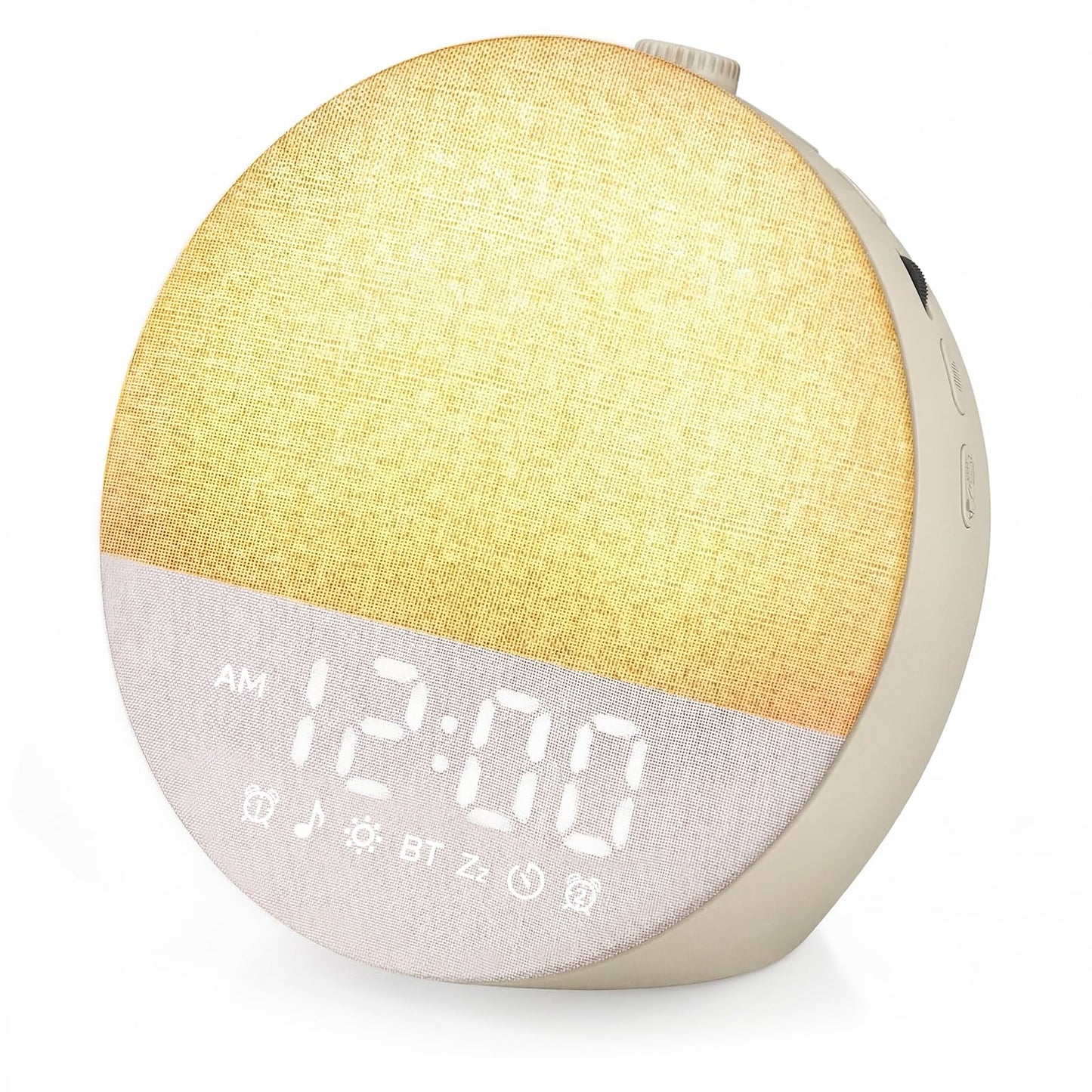 Geuuap Sunrise Alarm Clock White Noise Machine | Natural Wake-Up Light for Bedroom with 30 Soothing Sleep Aids, Bluetooth Speaker, Dimmable Clock, Screen-Free Design for Baby Adults Kids-Khaki