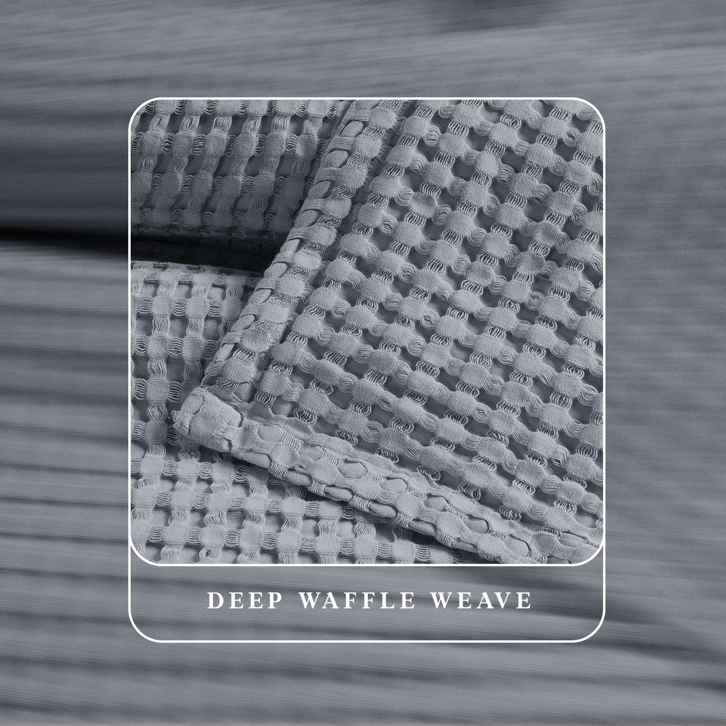 Threadmill Cooling Waffle Blanket King Size | Breathable, Lightweight and Cooling | Made from Rayon Derived from Bamboo | Waffle Throw Blanket for Couch and Sofa | 106 x 92 Inches | Scottish Grey