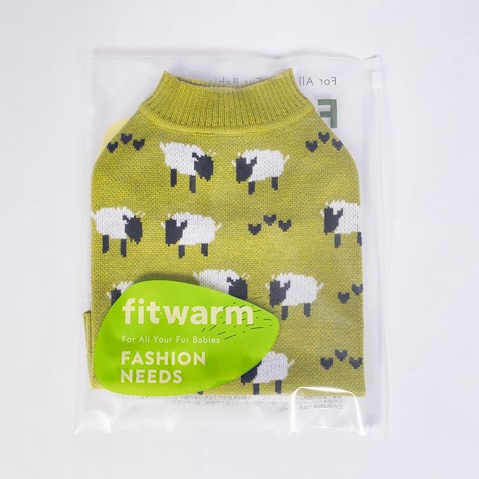 Fitwarm Funny Sheep Dog Sweater, Thermal Dog Winter Clothes for Small Dogs Boy Girl, Dog Holiday Clothes, Doggy Pullover Jumper, Pet Outfit, Black, Green, White, XXL