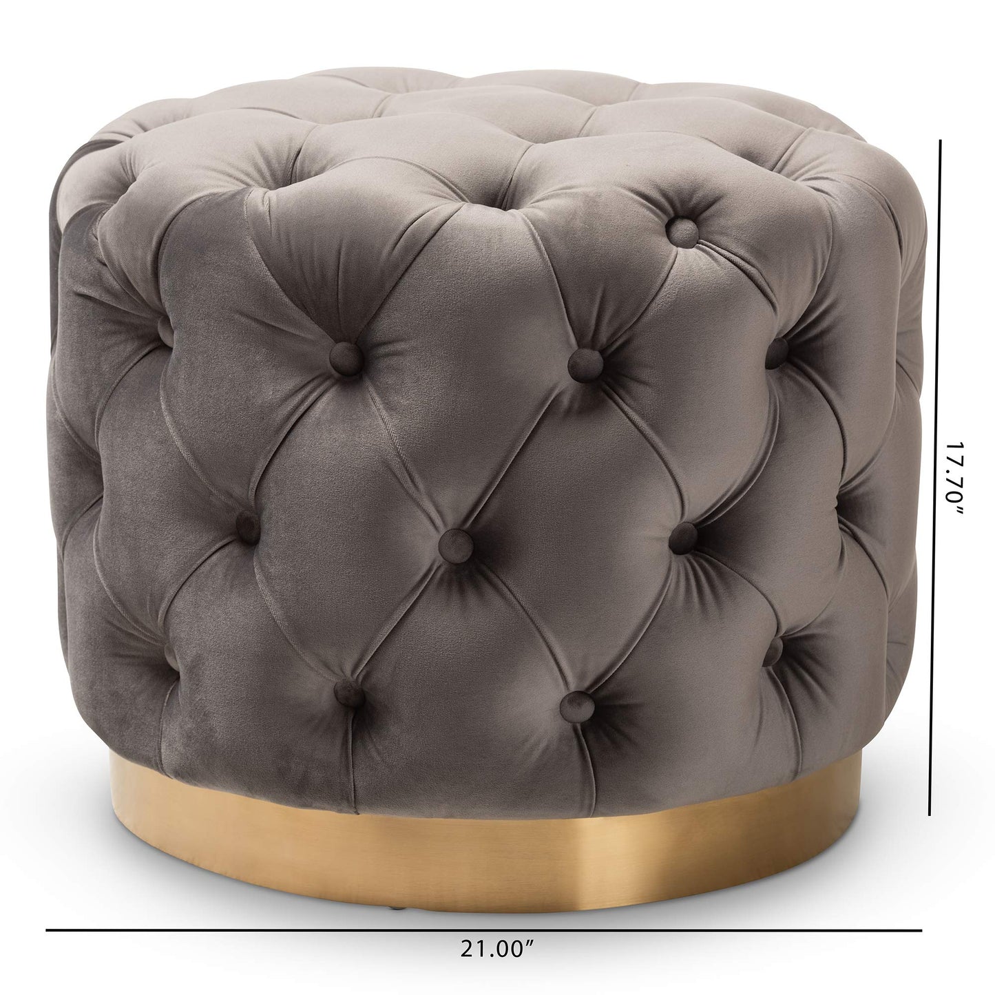 Baxton Studio Ottomans, One Size, Gray/Gold