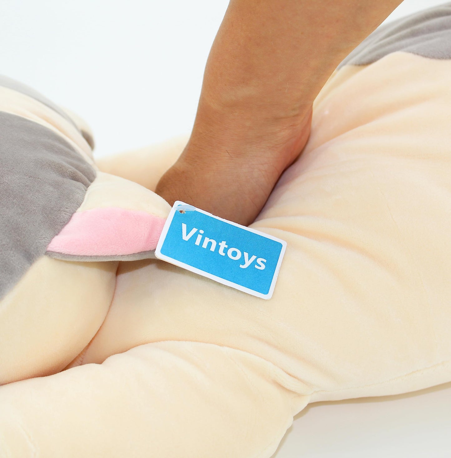 Vintoys Very Soft Cat Big Hugging Pillow Plush Kitten Kitty Stuffed Animals Gray 23.5"