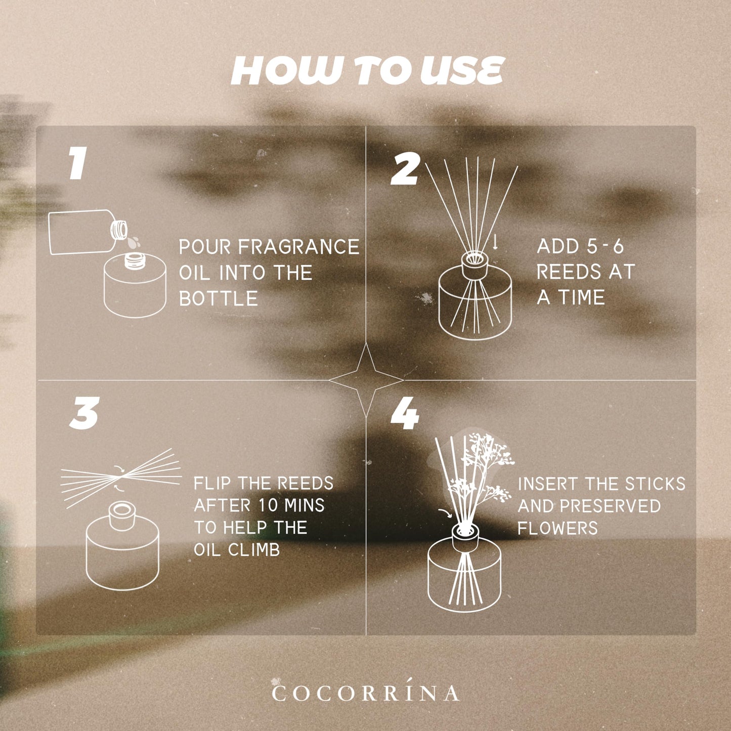 COCORRÍNA Reed Diffuser Refill - Cashmere Vanilla 6.7 Fl.oz Reed Diffuser Refill with 8 Sticks