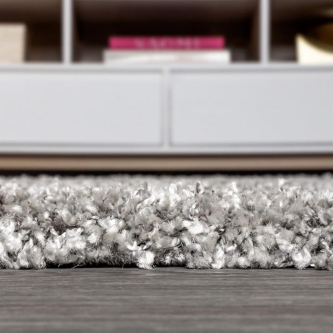 JONATHAN Y Mercer Shag Plush Tassel Gray/Ivory Indoor Area Rug, 3x5, Moroccan Geometric Trellis, Easy-Cleaning for Living Room, Bedroom, Kitchen, Pet Friendly, Non-Shedding (MCR101C-3)
