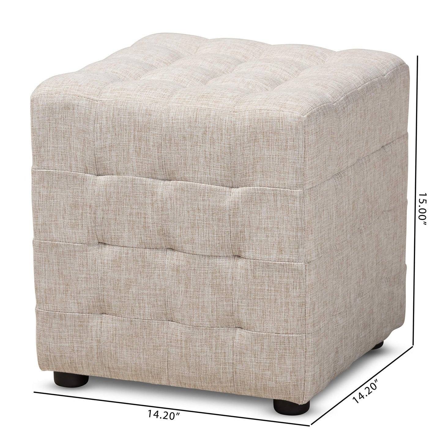 Baxton Studio Ottomans, One Size, Beige