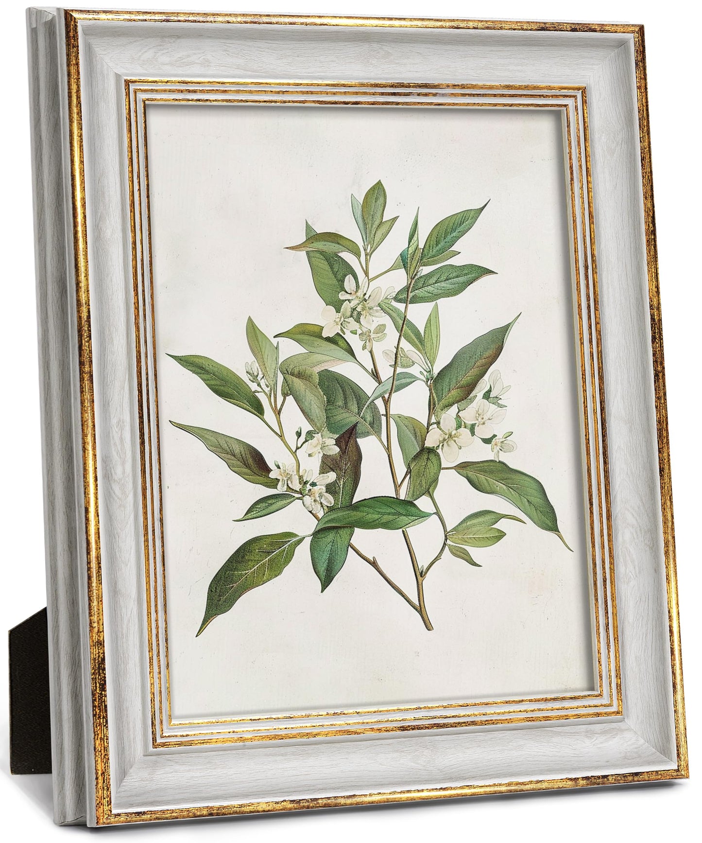 Sonefreiy 8x10 Picture Frame, White Gold Vintage Antique Retro 8 x 10 Photo Frame Desk and Wall Hanging Wedding Gift for Mom Grandma Family Friends
