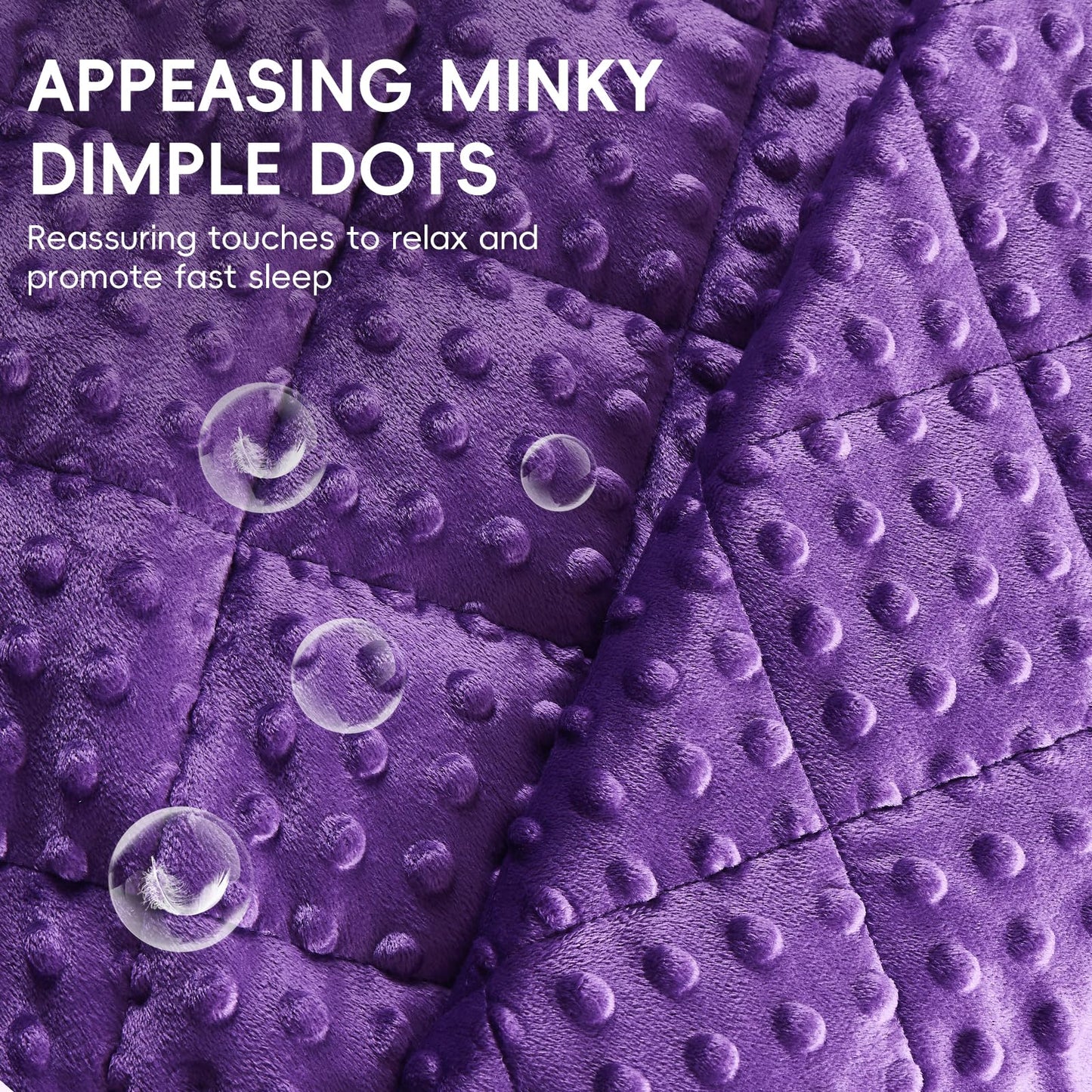 yescool Purple Weighted Blanket 10 Pounds Twin Size Cooling Weighted Throw Blanket, Minky Heavy Blankets Warm Weighted Comforter, Big Washable Thick Blankets Gift for 80-120lbs, 40 * 60in