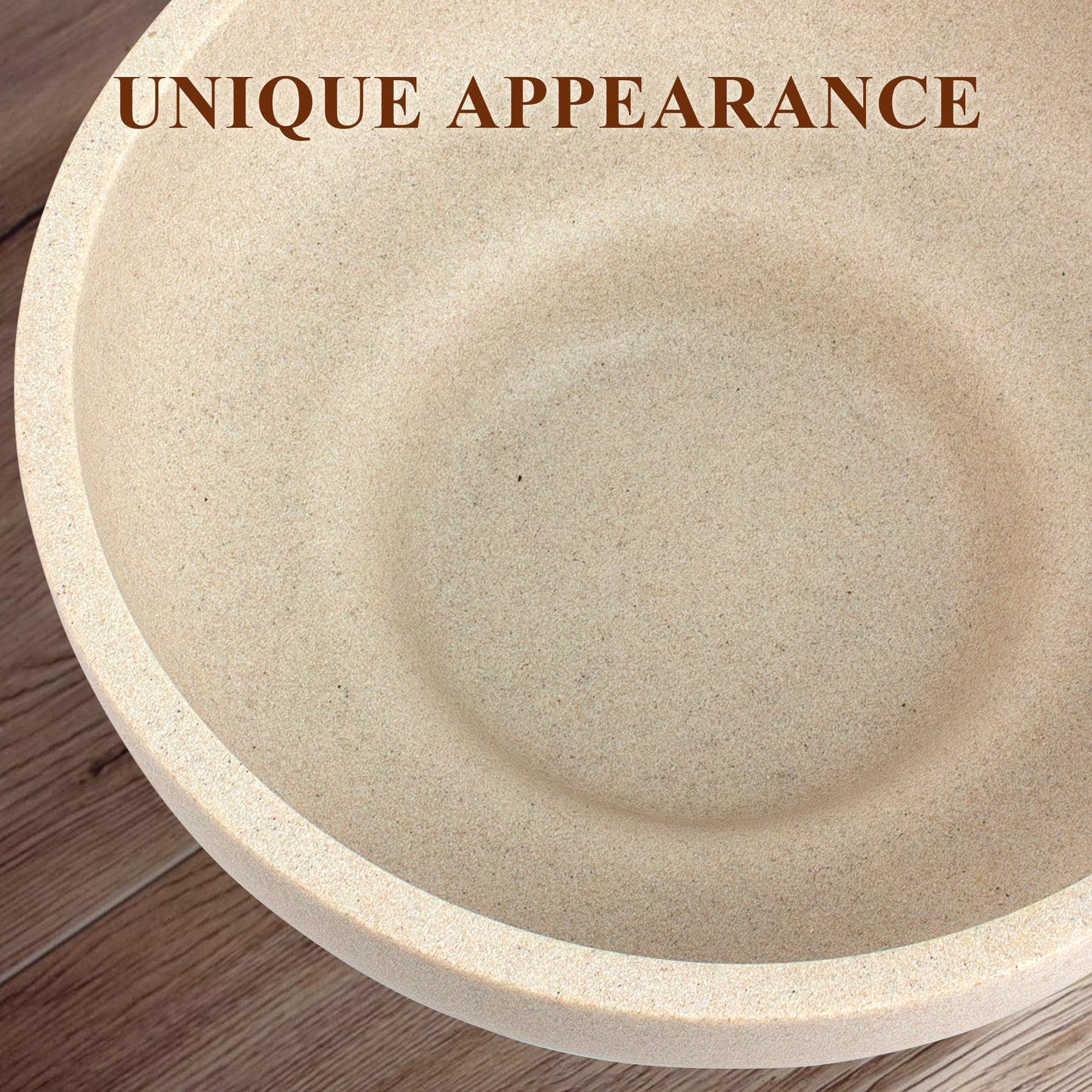 YMXYJM Large Decorative Bowl, Modern Resin Fruit Bowl for Kitchen Counter, Handmade Bowl for Home Decor, Stylish Key Bowl for Entry Table & Shelf, Artificial Stone Beige