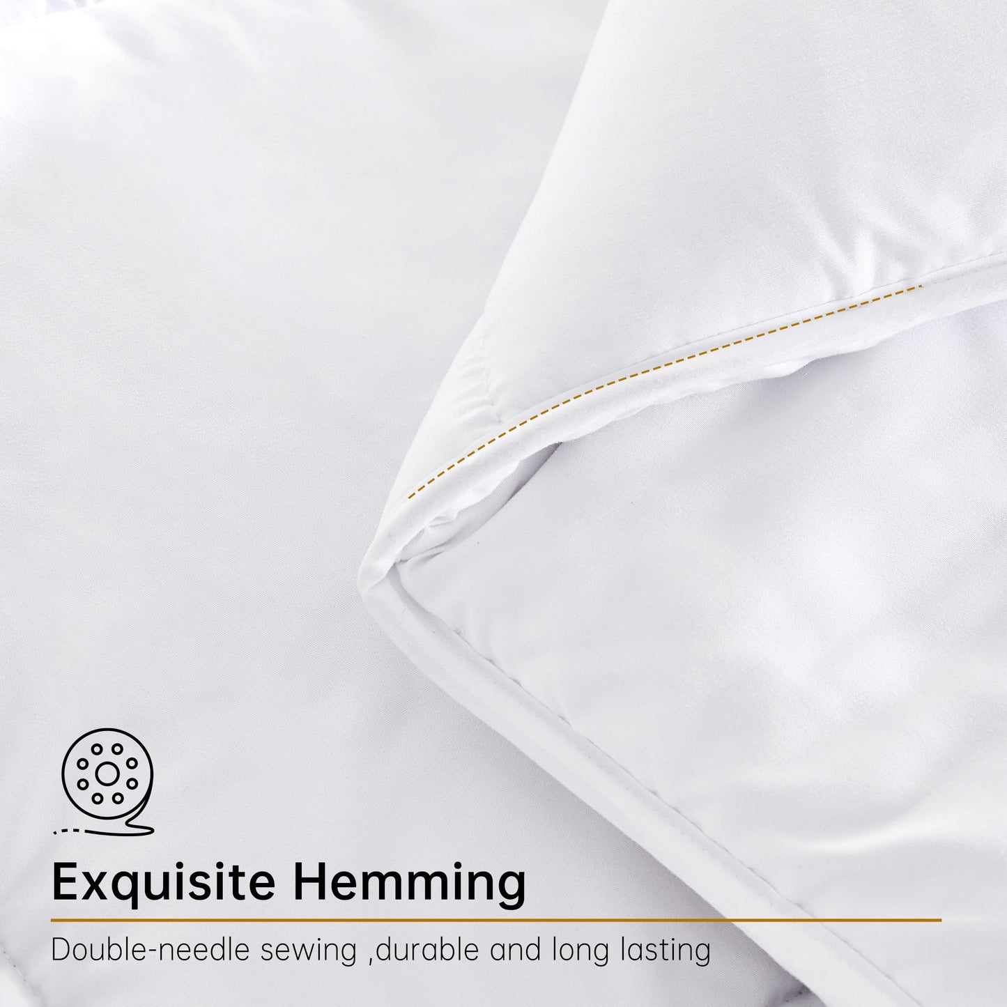 ABOUTABED Twin Comforter Duvet Insert White, All Season Down Alternative Comforter, Ultra Soft Quilted Bedding Comforter with 8 Corner Tabs, Machine Washable