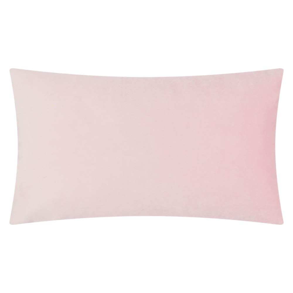 JWH 3D Flower Throw Pillow Cover Decorative Handmade Floral Pillow Case Soft Velvet Pillowcase Lumbar Cushion for Bed Living Room Chair Couch Decor Shams 12x20 Inch Light Pink