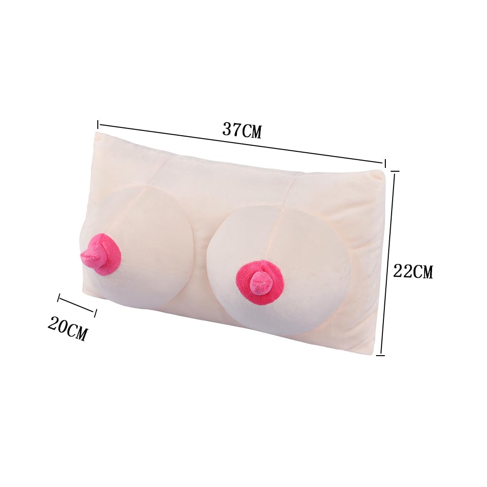 ITODA 3D Boobs Breasts Pillow Cushion, Funny Throw Pillow Home Bedroom Decor Cushion Soft Stuffed Sleep Creative Sleeping Backrest Night Hilarious Gag Gift