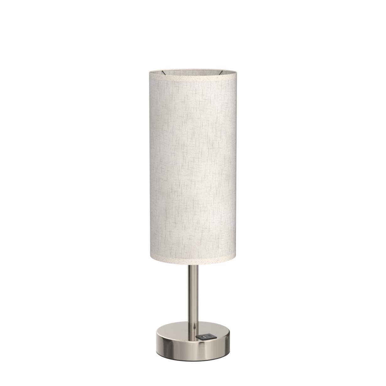 Dicoool Touch Table Lamp for Bedroom, 3 Way Dimmable Bedside Lamp with USB C & A Charging Ports - Small Desk Lamp for Dorm Room, College, Kids, Office, Living Room, White