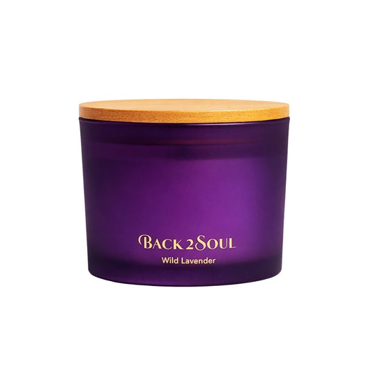 Wild Lavender Scented Candle for Home, Aromatherapy Soy Wax Candle, 3 Wooden Wicks, Long Lasting 50 Hour Burn, Home Fragrance Jar Candle, Gift for Women and Men, 13.4 Oz