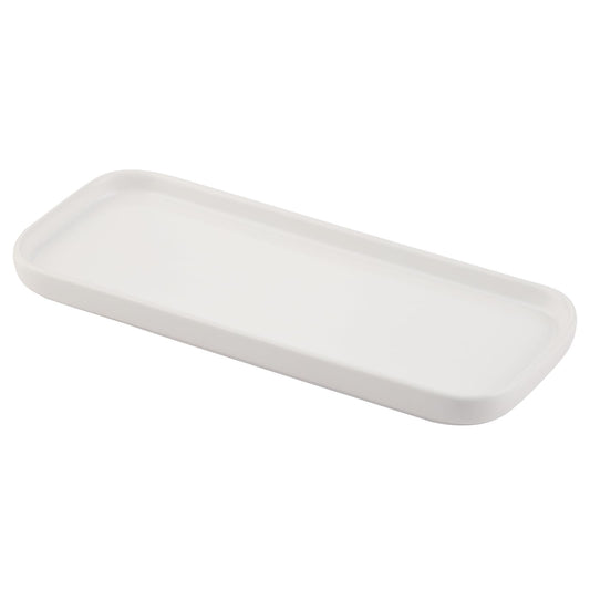 VanEnjoy Ceramic Tray for Kitchen Counter, White Vanity Tray for Bathroom Counter, Long Narrow Tray for Soap Bottles