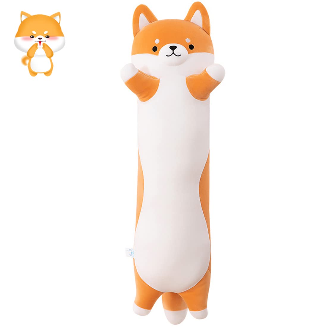 SNOWOLF Lovely Shiba Inu Plush Pillow 51" Cute Cartoon Soft Dog Stuffed Animal Kawaii Corgi Doll Long Throw Sleeping Soft Plushies Toy Gift for Kids Girl, 130cm