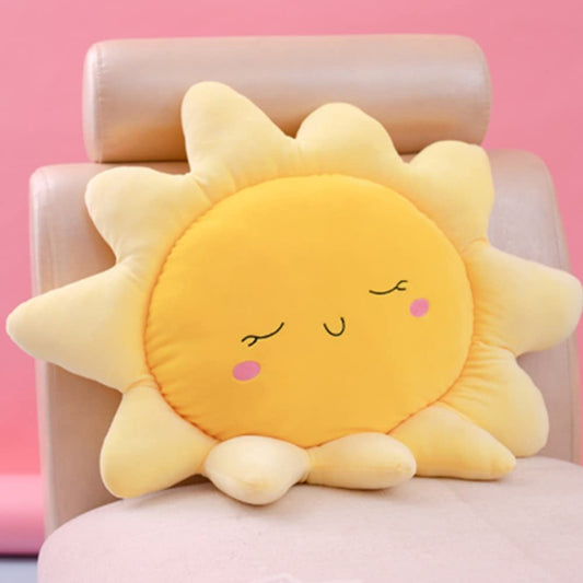 OUKEYI Flower Floor Pillow Sun Shape Cushion Cute Seating Pad Chair Cushion Oversized Throw Pillow,Cute Sun Pillow Plush Toy,for Home Decoration Kids Girls Women Gifts (sun 45 cm / 17.8 inch)