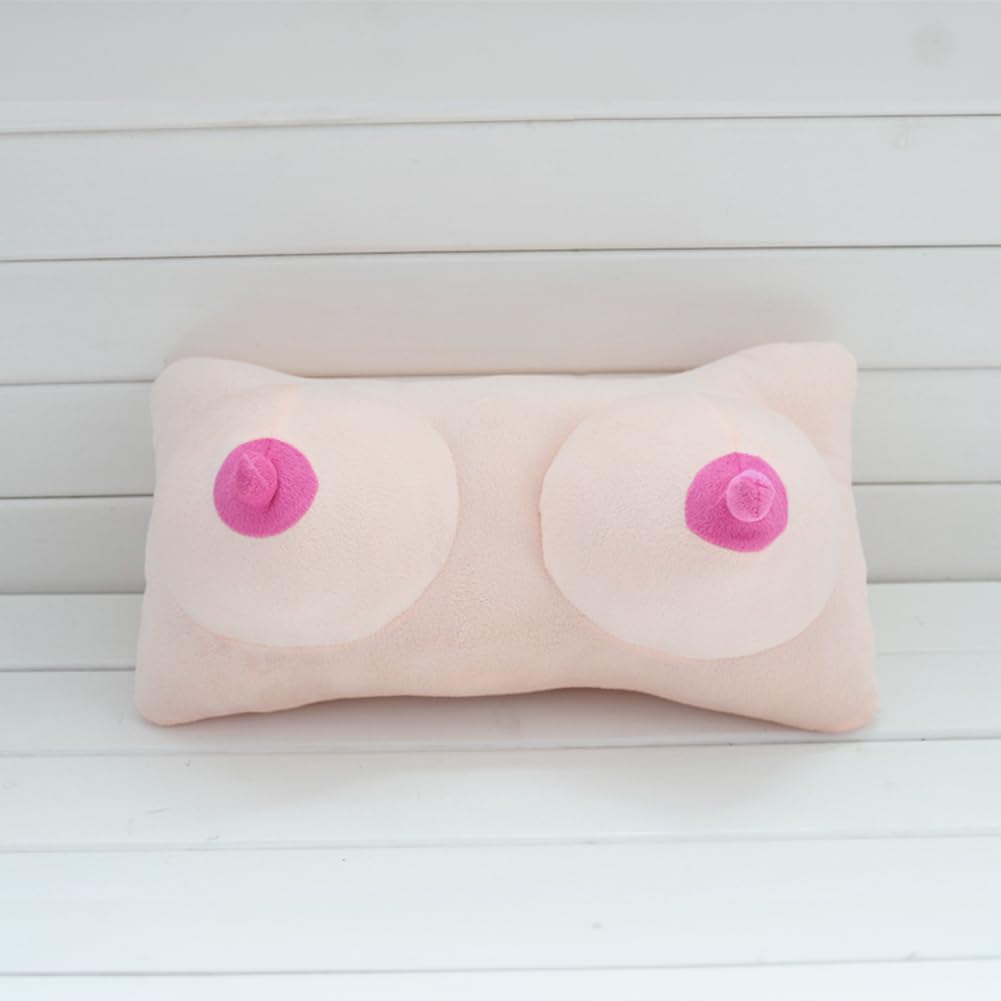 ITODA 3D Boobs Breasts Pillow Cushion, Funny Throw Pillow Home Bedroom Decor Cushion Soft Stuffed Sleep Creative Sleeping Backrest Night Hilarious Gag Gift