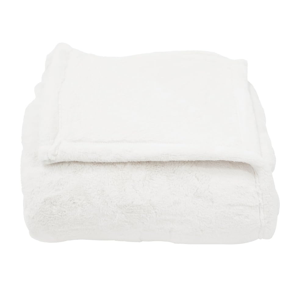 Jennifer Adams Ultra-Plush Blanket Queen/Full, Soft and Lightweight Cloud Bed Blankets (White)