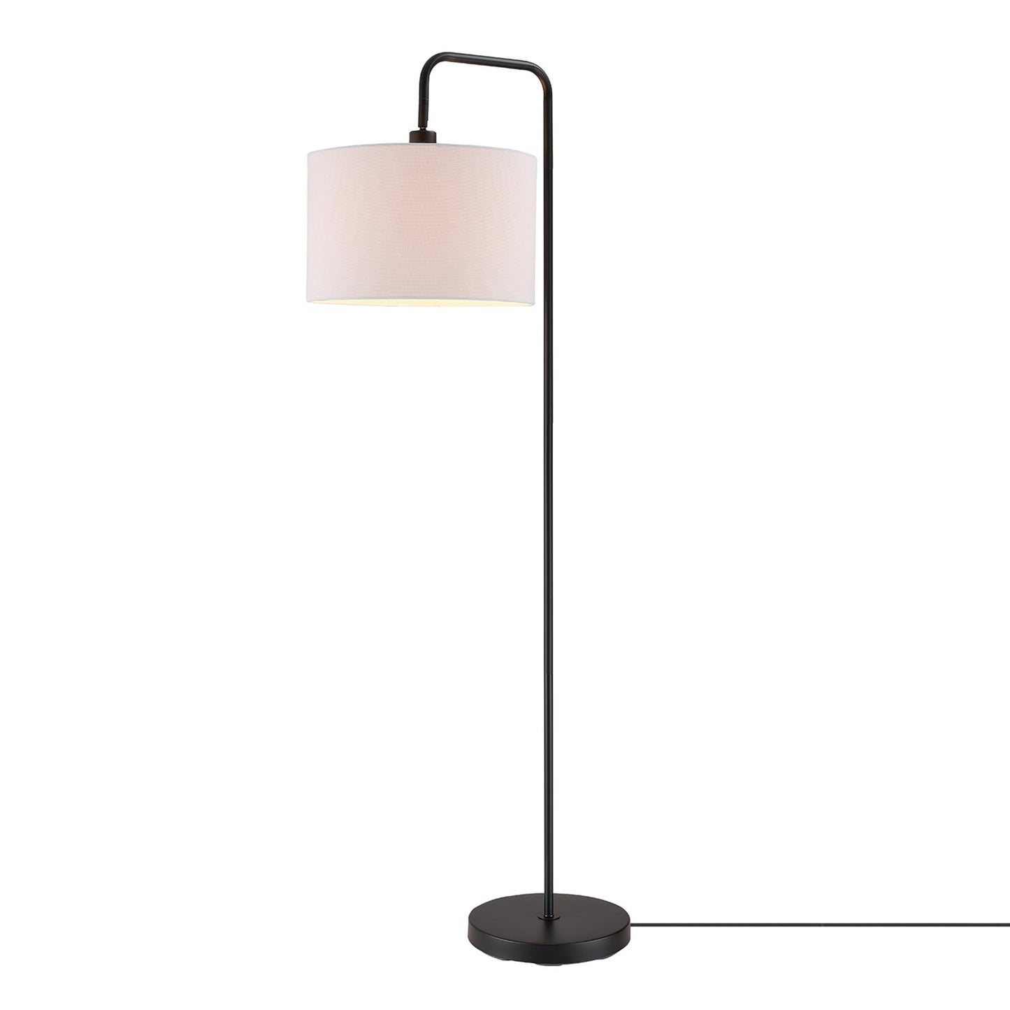 Globe Electric 67065 58" Floor Lamp, Black, Dark Gray Velvet Shade, On/Off Socket Rotary Switch, Living Room Décor, Reading Light, Home Essentials, Bedroom, Office Accessories