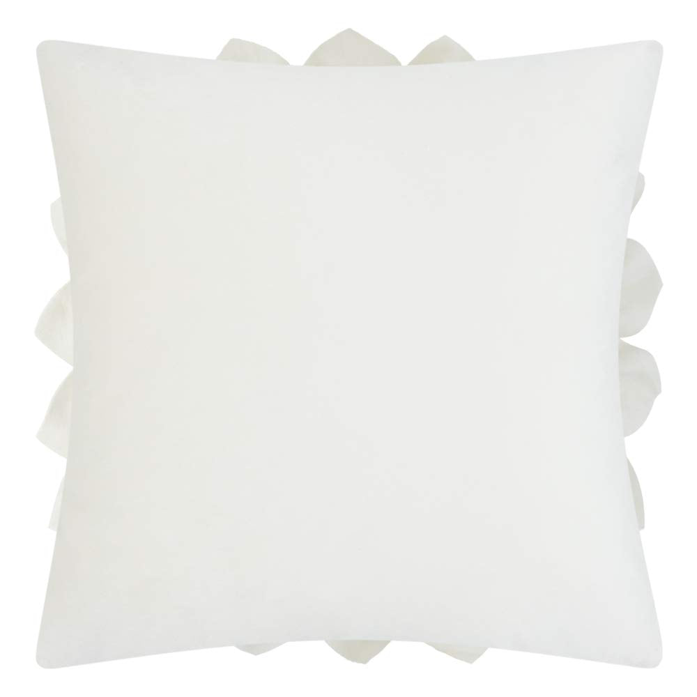 OiseauVoler 3D Flower Decorative Throw Pillow Covers Floral Pillow Shams Soft Velvet Pillowcases Home Sofa Car Bed Room Decor 18 x 18 Inches Cream White