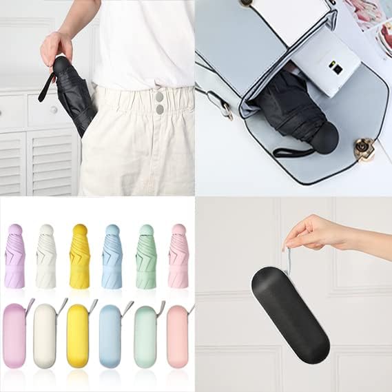Windproof Mini Travel Umbrella with UPF 50+ Sun & Rain Protection - Ultra Compact & Lightweight, Pocket-Sized for Any Bag, Eco-Friendly Quick-Dry Fabric in Trendy Colors