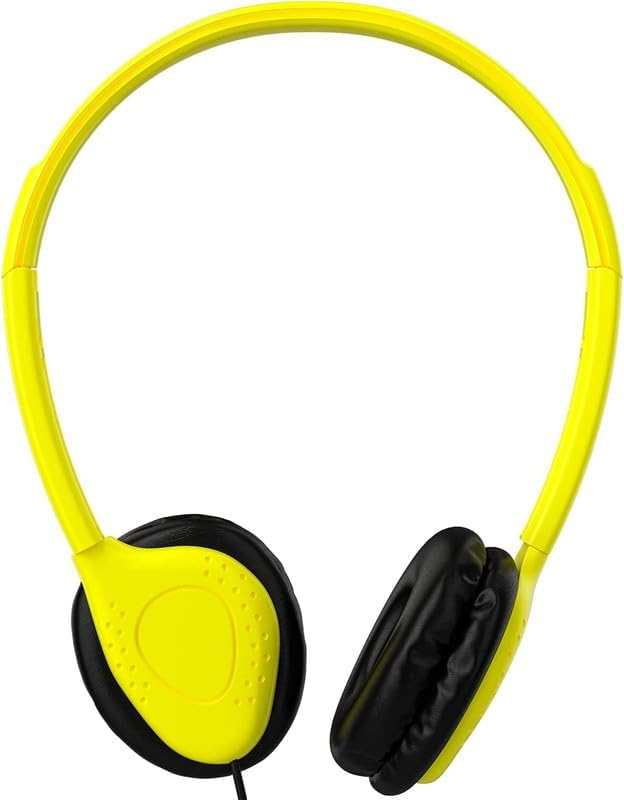 Maeline Kids Headphones for School Classroom K-12, Library, Museum, Travel, On Ear Stereo Headset with Adjustable Band & Faux Leather Cushions - 3.5mm Plug - 50 Pack - Multicolors
