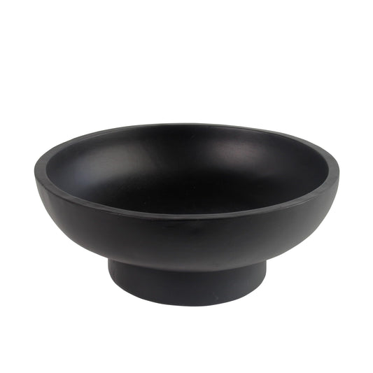 Plukers Catch All Decorative Fruit Bowl with Pedestal —Key, Purse & Trinket Holder | Entryway Table, Kitchen Counter, Coffee Console Decor | Modern Minimalist,Black